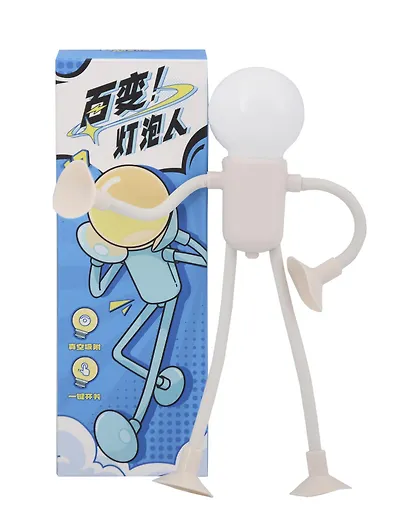 Мини-лампа LED Человечек-лампочка бежевый (17х6) (12-Wenhua-202508-L4) - фото 1