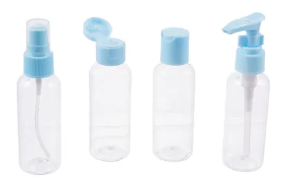 Дорожный набор баночек для путешествий Travel Bottles (4 предмета) (пластик) (4x60мл) - фото 4
