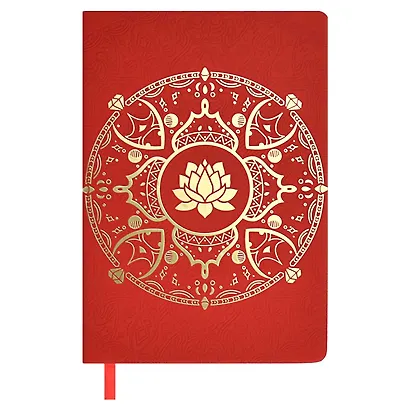 Ежедневник недат. А5 160л "Софт-тач. Арт-терапия" красный, кожзам, тв.переплет, тиснений фольгой, конгревное блинтовое тиснение, антистресс-раскраска, офсет, ляссе, подар.упаковка - фото 1