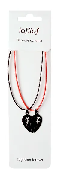 Набор парных кулонов «Половинки сердца», текстиль, металл, Lafilaf - фото 5