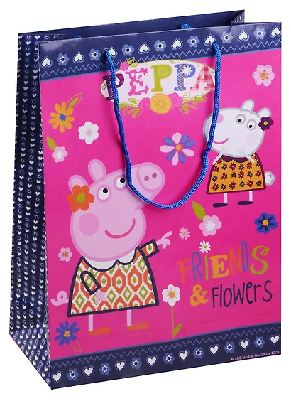 Пакет подарочный бумажный А4 35*25*9 "Пеппа и Сьюзи", дет., Росмэн - фото 1