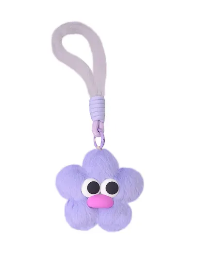Брелок-обвес на сумку Цветочек с глазками Лавандовый (текстиль) (12-3307032615-6134) - фото 1