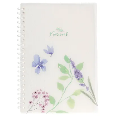 Тетрадь 80 листов, клетка, "Natural blue flowers" - фото 1