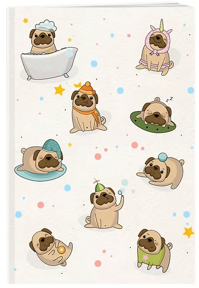 Тетрадь в клетку Эксмо, "Мопсы", 48 листов - фото 2