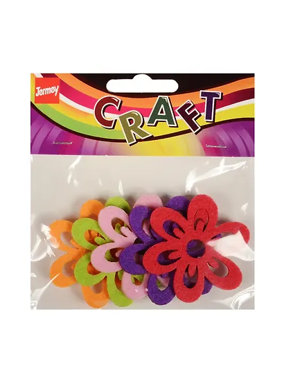 Набор для творчества Вырубки из фетра однослойные, цветочки, 5шт - фото 1