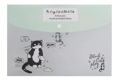 Папка-конверт А4 на кнопке "Котики", ассорти - фото 6