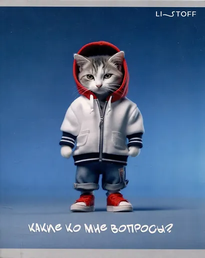 Тетрадь 48л кл. "Банда котиков" мел.картон, выб.лак, ассорти - фото 6