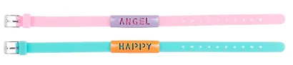 Набор парных браслетов Angel, Happy (силикон) (12-04407-B76) (Lafilaf) - фото 5