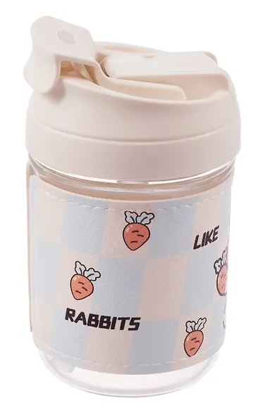 Бутылка Kawaii Мишка/Зайчик (стекло) (420мл) - фото 5