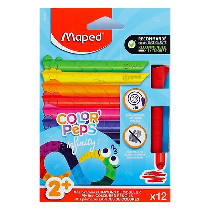 Карандаши цветные 12цв "COLOR'PEPS INFINITY KIDY" ударопрочн., блист., MAPED - фото 1