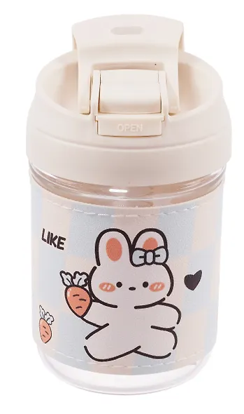 Бутылка Kawaii Мишка/Зайчик (стекло) (420мл) - фото 4