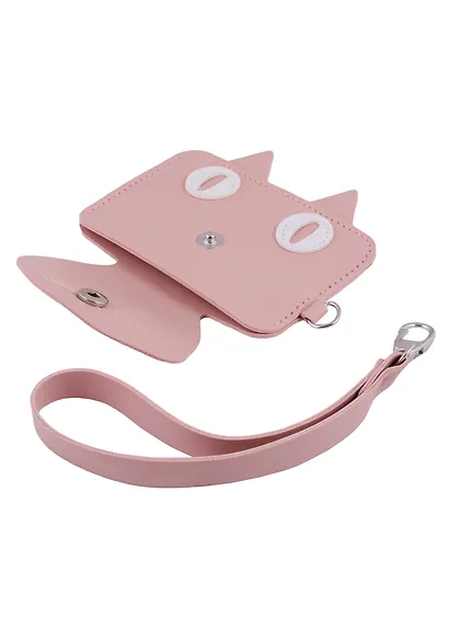 Чехол для карточек на кнопке горизонтальный Мордочка котика (PU) (10×7) (12-11592-ZY-29) - фото 2