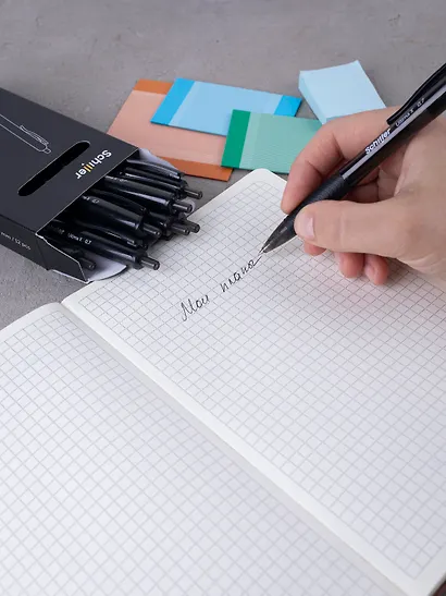 Ручка шариковая автоматическая черная "Strong" 0,5 мм, Schiller - фото 3