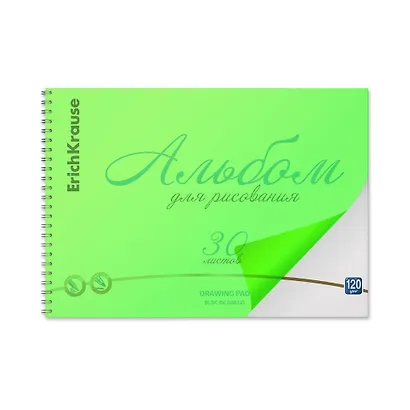 Альбом для рисования 30 листов А4 "Neon" зеленый, спираль, Erich Krause - фото 2
