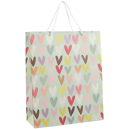 Пакет А4 32*26*10 "Разноцветные сердца.Basic" нейтр., бум.мат.ламинат - фото 1