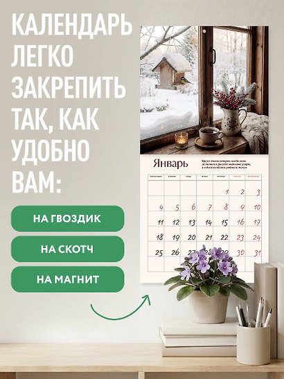 Календарь 2027г 300*300 "Календарь хорошего настроения" настенный, на скрепке - фото 5