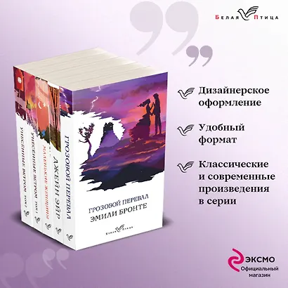 Комплект из 5-ти книг серии Белая птица (Грозовой перевал, Джейн Эйр, Маленькие женщины, Унесенные ветром) - фото 4