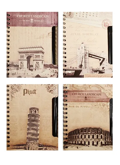 Записная книжка «Города Европы» А6, 92 листа, спираль, Haich - фото 1
