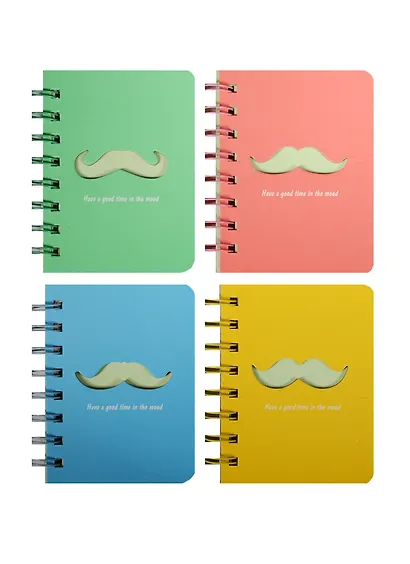 Блокнот А7 96л "Усы", спираль, вн.бл.лин.кремовый, ассорти - фото 1