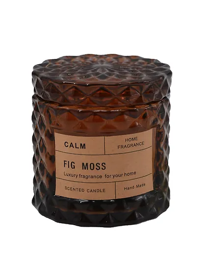 Свеча ароматическая в стакане с крышкой Fig Moss (50г) (коробка) (12-EDENG-202505-HD16) - фото 1
