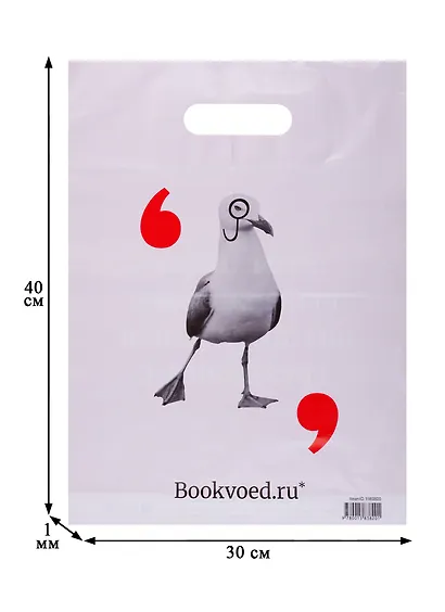 Пакет упаковочный "Буквоед" 30*40, выруб.ручка, Чайка, п/э - фото 3