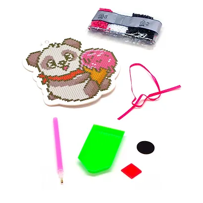 Набор алмазных фигурок с магнитом и ленточкой "Веселая панда" - фото 3