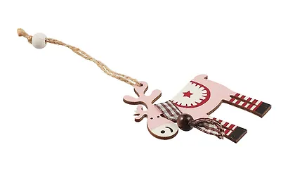 Новогоднее подвесное украшение Олень с шарфом (дерево) (8х10см) (12-06942-NY-1) - фото 3