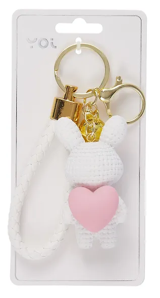 Брелок с карабином Кролик с сердцем (пластик) (Yoi) (12-4305-Y13) - фото 2