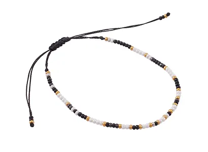 Браслет из бисера черно-белый, Lafilaf - фото 2