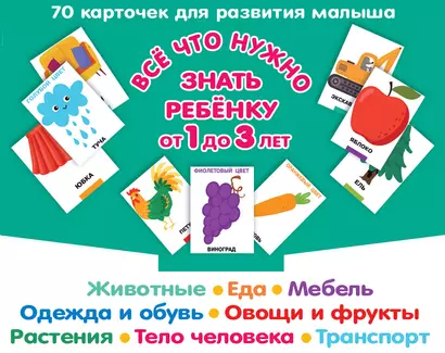 Все, что нужно знать ребенку от 1 до 3 лет. Растения, Животные, Еда, Мебель, Одежда и обувь, Овощи в фрукты, Тело человека, Транспорт - фото 1