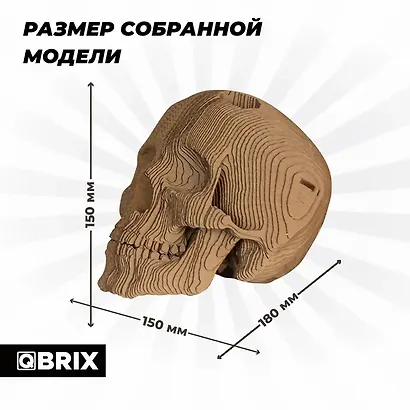 3D Конструктор «Череп органайзер» картон, Mozabrick - фото 4