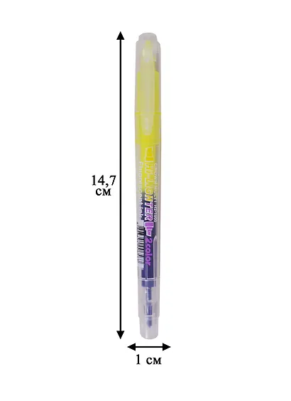 Текстовыделитель Crown, Multi Hi-Lighter Twin, двухсторонний жёлтый, фиолетовый 3/2 мм - фото 2