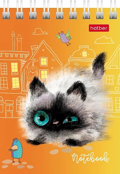 Блокнот А7 40л кл. "Кошарики" мел.картон, гребень, 65г/м2, ассорти - фото 6