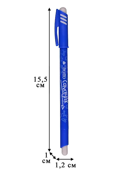Ручка шариковая Tratto, Cancellik, пиши-стирай синяя - фото 2