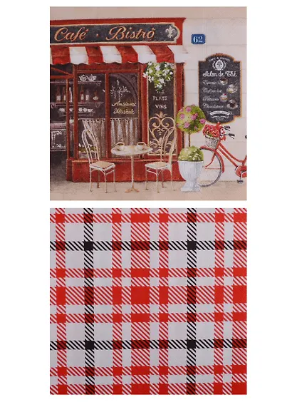 Набор салфеток для декупажа Бистро - 2 шт. - фото 1