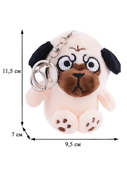 Брелок Мопс (текстиль) (10см) (12-01669-63431) - фото 2