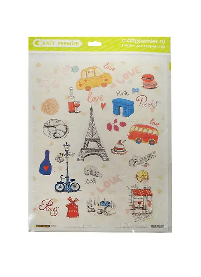 Рисовая бумага для декупажа Любимый Париж A3, 25г/м - фото 1