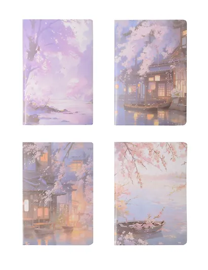 Записная книжка А7 80л лин. "Пейзажи Азии" в ПВХ-обложке, тонир.внутр.блок, ассорти - фото 1