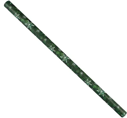 Бумага упаковочная 70*100см "Снежинки на зеленом" НГ,инд.уп. - фото 1