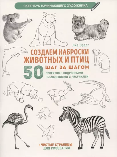 Создаем наброски животных и птиц шаг за шагом: 50 проектов с подробными объяснениями и рисунками + чистые страницы для рисования - фото 1