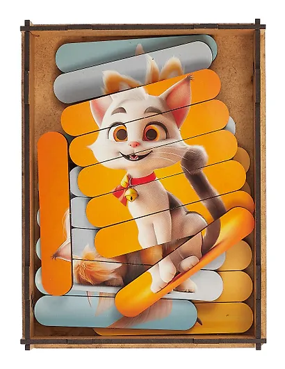 Пазл-палочки  "Домашние питомцы" 5 картинок - фото 3