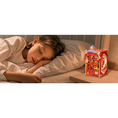CWGA204 Конструктор интерьерный  – сборный домик CuteBee - Магазин Удивительных Игрушек, 107 деталей (материалы: дерево, картон, пластик, металл), со световыми эффектами (подсветка интерьера), с питанием от 2хААА батареек (не включены), серия DIY, возраст - фото 12