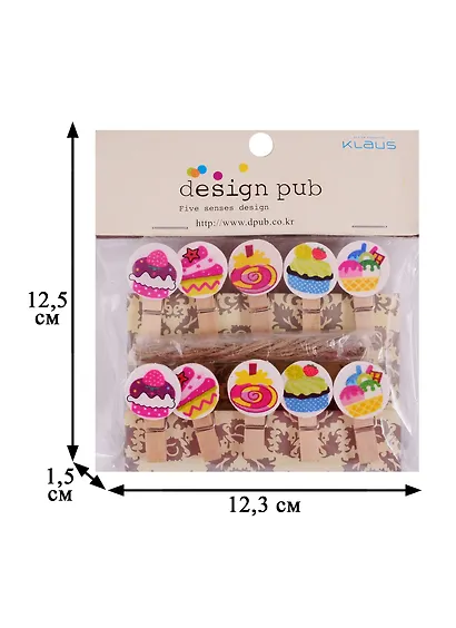 Прищепки с веревочкой Пироженки 10 шт - фото 2