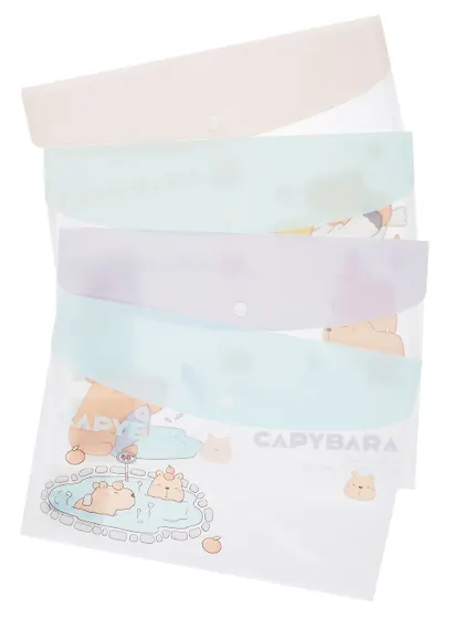 Папка-конверт А4 на кнопке "Capybara", ассорти - фото 1
