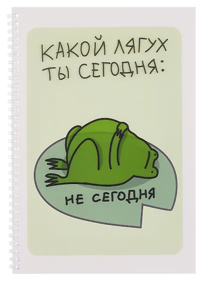 Тетрадь А4 60л кл. "Не сегодня" евроспираль, прозр.пластик с печатью, скр.углы - фото 1