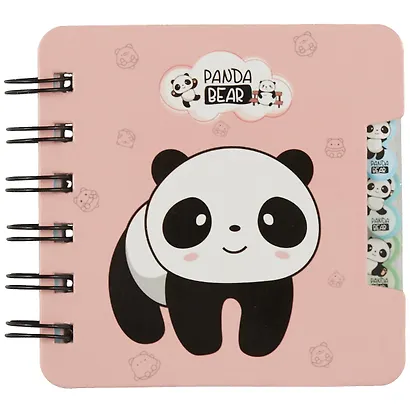 Записная книжка 95*120 57л лин. "Panda bear" карт.обл., вырубка, спираль, инд.уп., ассорти - фото 3