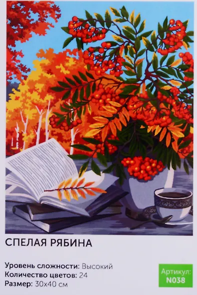 Картина по номерам Спелая рябина (N038) (30х40 см) (24цв.) (коробка) (Art idea) - фото 1
