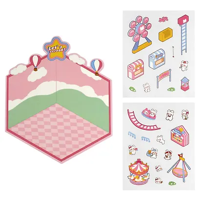 Набор наклеек с полем для создания миниатюрных сцен, размер 150х125 мм - фото 3