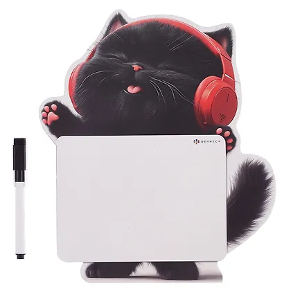 Доска маркерная 23*26см "Котёнок в наушниках" с маркером - фото 2