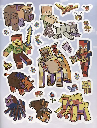 Строительная лихорадка. Развивающая книжка с многоразовыми наклейками и постером № МНП 2209 ("В стиле Minecraft") - фото 5